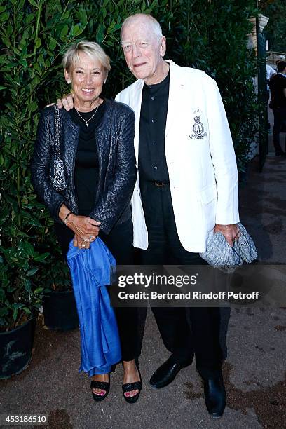 Actor Max von Sydow and his wife Catherine attend the 30th Ramatuelle Festival : Day 4 on August 4, 2014 in Ramatuelle, France.