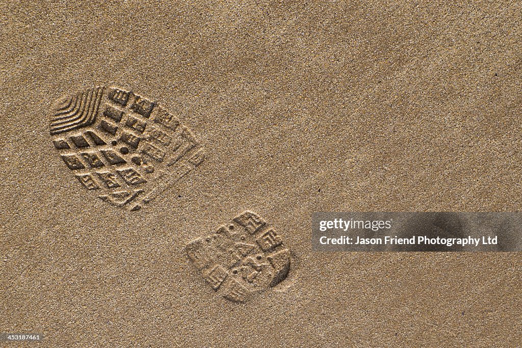 Boot / Foot print on the sandy beach