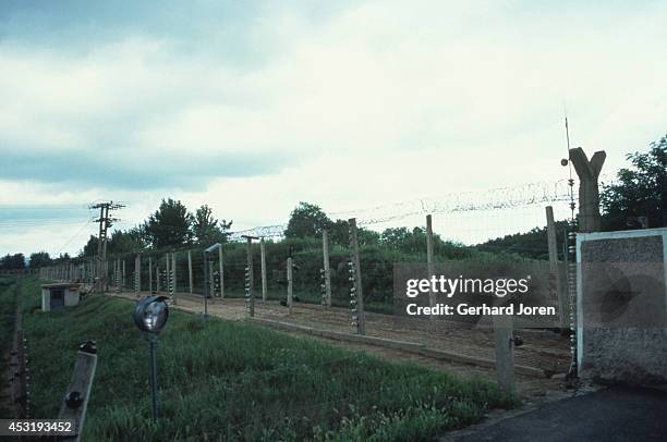 The North Korean border near Panmunjom on the 38th parallel in the DMZ, or demilitarised zone. This 2.5 mile wide, 156 mile long no man's land...