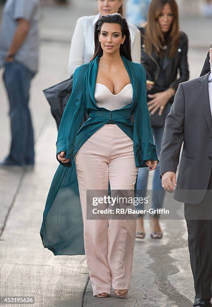 Kim Kardashian is seen at 'Jimmy Kimmel Live' on August 04, 2014 in Los Angeles, California.