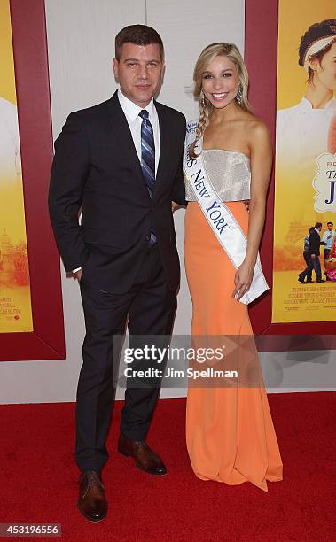 Tom Murro and Kandice Pelletier attend the "The Hundred-Foot Journey" New York Premiere at Ziegfeld Theater on August 4, 2014 in New York City.