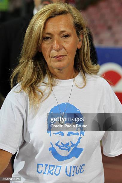 Antonella Leardi looks on during the pre-season friendly match between SSC Napoli and PAOK at Stadio San Paolo on August 2, 2014 in Naples, Italy.