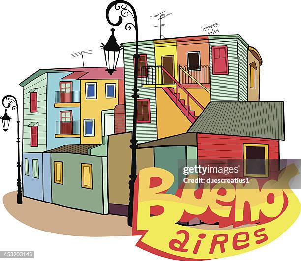 la boca, buenos aires, argentina - la-boca-buenos-aires stock illustrations