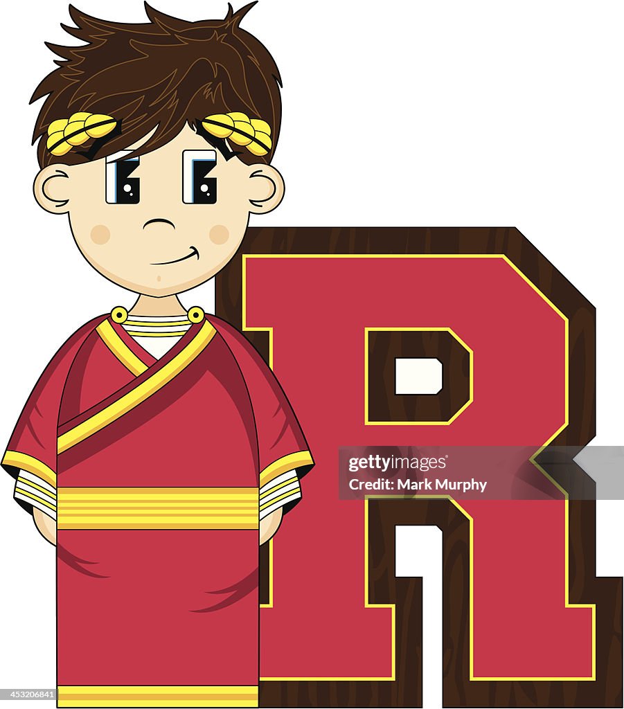 Cute Roman Emperor Learning Letter R High-Res Vector Graphic - Getty Images