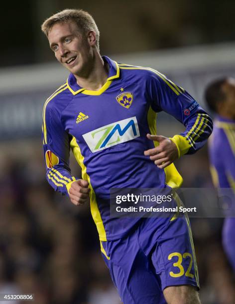 Robert Beric in action for NK Maribor during the UEFA Europa League group J match between Tottenham Hotspur FC and NK Maribor at White Hart Lane on...