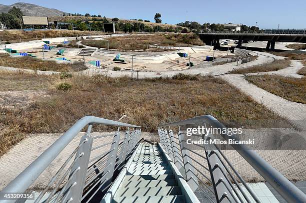 General view of the Olympic Canoe/Kayak Slalom Center at the Helliniko Olympic complex in Athens, Greece on July 31, 2014. Ten years ago the XXVIII...