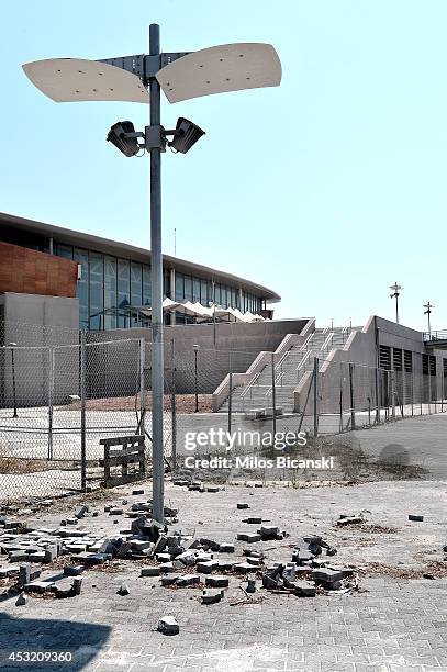 General view of the Taekwondo Olympic Stadium at Faliro Olympic Complex in Athens, Greece on July 31, 2014. Ten years ago the XXVIII Olympiad was...