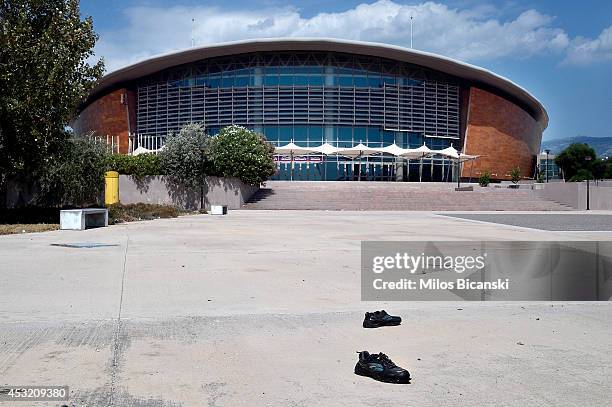 General view of the Taekwondo Olympic Stadium at Faliro Olympic Complex in Athens, Greece on July 31, 2014. Ten years ago the XXVIII Olympiad was...