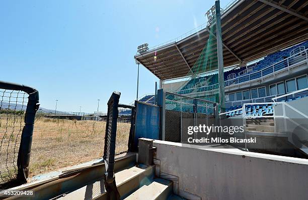 General view of the Olympic Softball stadium at the Helliniko Olympic complex in Athens, Greece on July 31, 2014. Ten years ago the XXVIII Olympiad...