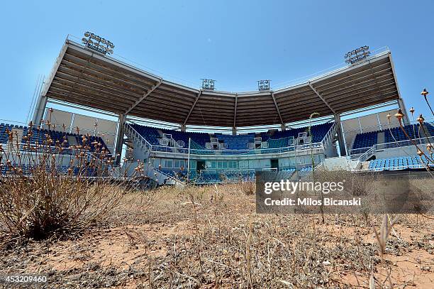 General view of the Olympic Softball stadium at the Helliniko Olympic complex in Athens, Greece on July 31, 2014. Ten years ago the XXVIII Olympiad...