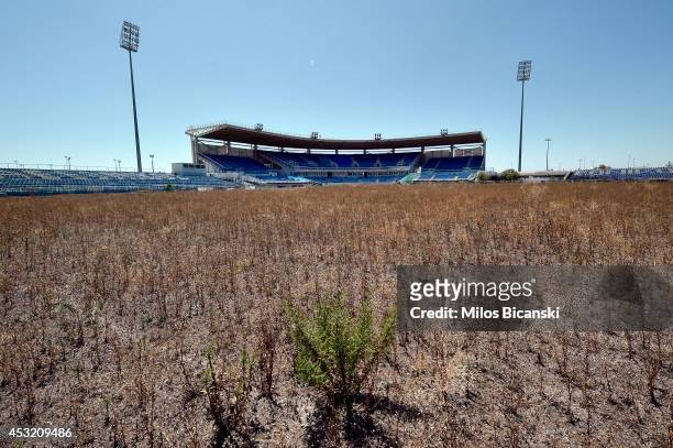 General view of the Olympic Baseball Stadium at the Helliniko Olympic complex in Athens, Greece on July 31, 2014. Ten years ago the XXVIII Olympiad...