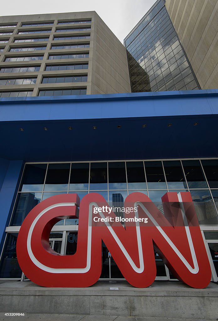 CNN signage is displayed at the network's headquarters building in ...