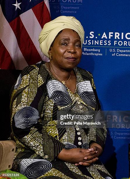 African Union Commission Chairperson Dr. Nkosazana Dlamini-Zuma meets with U.S. Secretary of State John Kerry at the Mandarin Oriental Hotel as part...