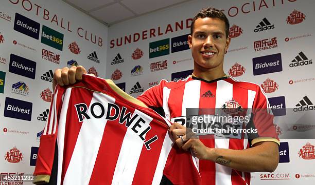 Jack Rodwell pictured at The Academy of Light after signing for Sunderland AFC on August 05, 2014 in Sunderland, United Kingdom.