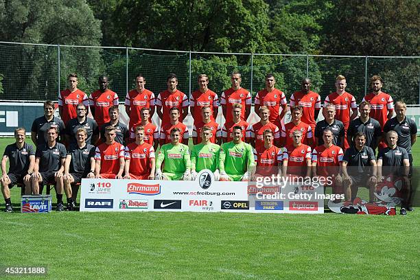 The SC Freiburg team Christian Guenter, Fallou Diagne, Sebastian Freis, Mensur Mujdza, Julian Schuster, Pavel Krmas, Stefan Mitrovic, Karim Guede,...