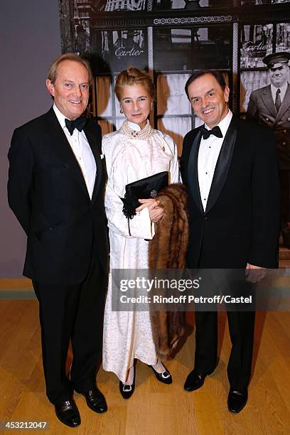 Lord and Lady Douro with President of Cartier Stanislas de Quercize attend the 'Cartier: Le Style et L'Histoire' Exhibition Private Opening at Le...