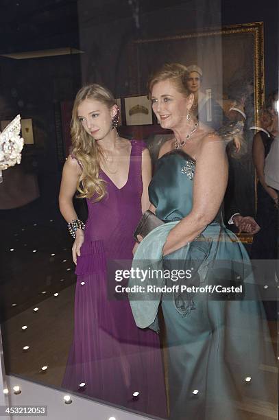 Archduchess Eleonore Von Habsburg and her daughter Princess Francesca Von Habsburg attend the 'Cartier: Le Style et L'Histoire' Exhibition Private...