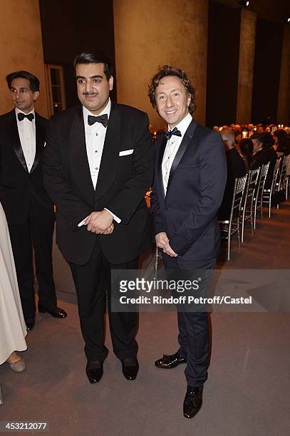 Sheikh Hamad Bin Abdullah Al Thani and Journalist Stephane Bern attend the 'Cartier: Le Style et L'Histoire' Exhibition Private Opening at Le Grand...