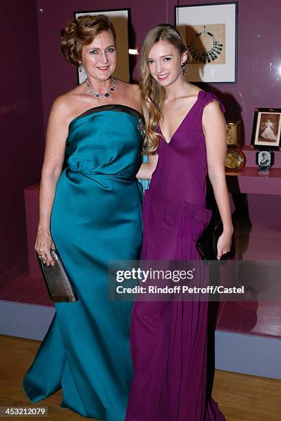 Archduchess Eleonore Von Habsburg and her daughter Princess Francesca Von Habsburg attend the 'Cartier: Le Style et L'Histoire' Exhibition Private...