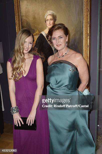 Archduchess Eleonore Von Habsburg and her daughter Princess Francesca Von Habsburg attend the 'Cartier: Le Style et L'Histoire' Exhibition Private...