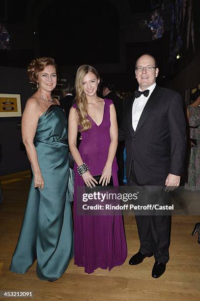 Prince Albert de Monaco , Archduchess Eleonore Von Habsburg and her daughter Princess Francesca Von Habsburg attend the 'Cartier: Le Style et...