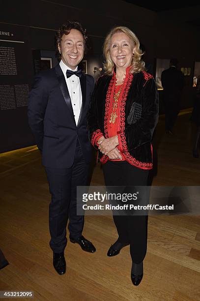 Journalist Stephane Bern and Duchess Claudine de Cadaval attend 'Cartier: Le Style et L'Histoire' Exhibition Private Opening at Le Grand Palais on...