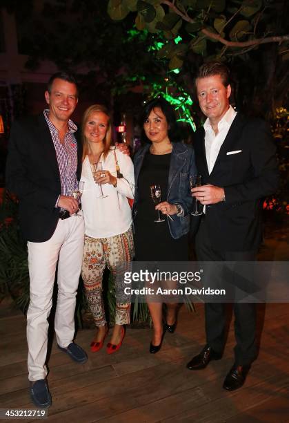 Deborah Faber, Florian Faber Eva Devaud and Jean-Marc Devaud Design Miami - VIP Event at W South Beach Hotel & Residences on December 2, 2013 in...