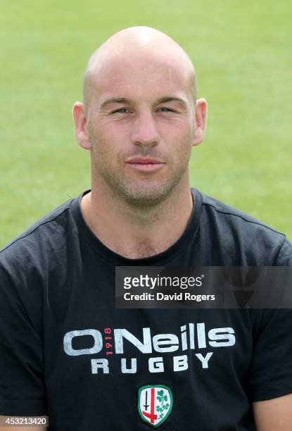 Paul Hodgson, academy coach of London Irish poses for a portrait at the photocall held on August 5, 2014 in Sunbury, England.