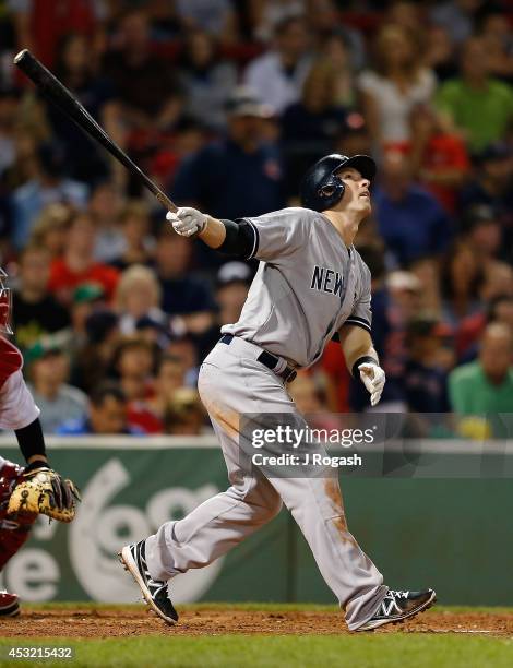Stephen Drew of the New York Yankees bats against Boston Red Sox at Fenway Park on August 3, 2014 in Boston, Massachusetts.