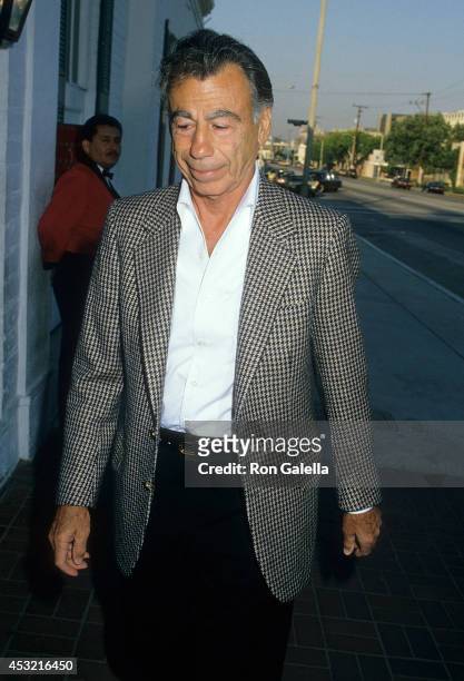 Businessman Kirk Kerkorian attends Glen A. Larson Hosts a Viewing Party for the Mike Tyson vs. Michael Spinks Heavyweight Championship Boxing Match...
