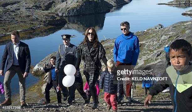 Danish Crown Prince Frederik and Crown Princess Mary with children, Prince Christian, Princess Isabella and the royal twins Princess Josephine and...