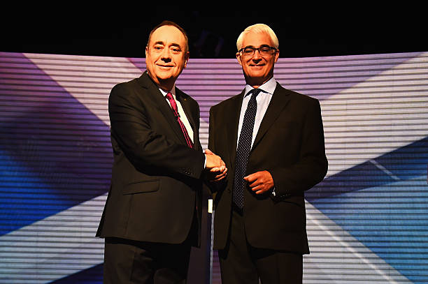 GBR: Television Debate Between Alex Salmond And Alistair Darling