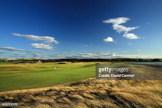 View from behind the green on the 371 yards par 4, 7th hole on the Old Course at St Andrews venue for The Open Championship in 2015, on July 29, 2014...