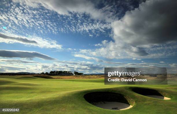 The par 4, 2nd hole 'Dyke' on the Old Course at St Andrews venue for The Open Championship in 2015, on July 29, 2014 in St Andrews, Scotland.