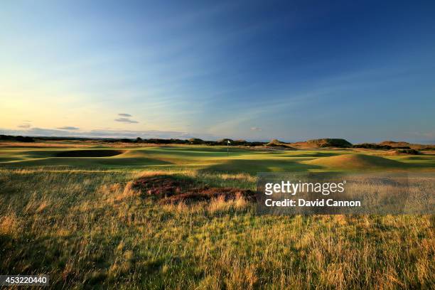 View of the green from the rough short left of the green on the par 4, 4th hole 'Ginger Beer' on the Old Course at St Andrews venue for The Open...