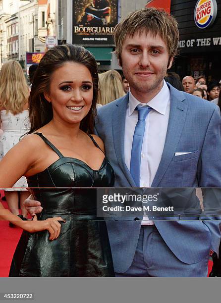 James Buckley and wife Clair Meek attend the World Premiere of "The Inbetweeners 2" at Vue West End on August 5, 2014 in London, England.