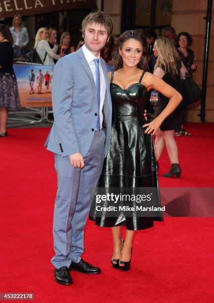 Clair Meek and James Buckley attend the World Premiere of "The Inbetweeners 2" at Vue West End on August 5, 2014 in London, England.