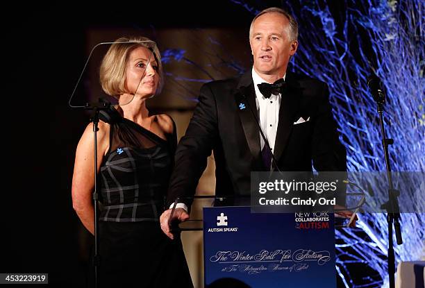 Christina Jones and Adrian Jones speak during the Winter Ball for Autism at Metropolitan Museum of Art on December 2, 2013 in New York City.