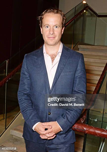 Cast member Geoffrey Streatfeild attends an after party following the press night performance of "My Night With Reg", playing at The Donmar...