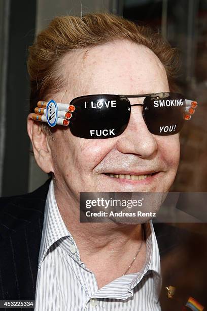 Helmut Berger attends the GarconF fashion show at Balloni-Hallen on August 5, 2014 in Cologne, Germany.