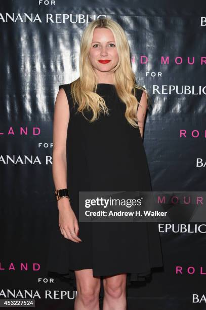 Blogger for Atlantic-Pacific Blair Eadie attends the Roland Mouret for Banana Republic Collection Launch on August 5, 2014 at White Street Restaurant...