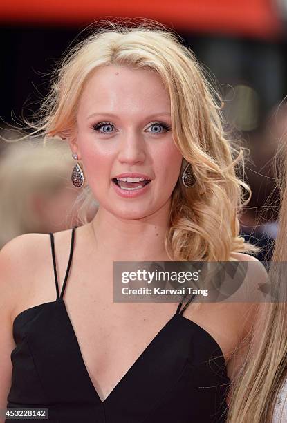 Emily Berrington attends the World Premiere of "The Inbetweeners 2" at Vue West End on August 5, 2014 in London, England.