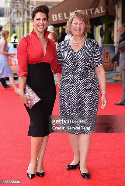Belinda Stewart-Wilson with her mother attend the World Premiere of "The Inbetweeners 2" at Vue West End on August 5, 2014 in London, England.