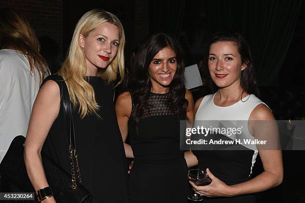 Blair Eadie, Amanda Garrett and Jamie Beck attend the Roland Mouret for Banana Republic Collection Launch on August 5, 2014 at White Street...