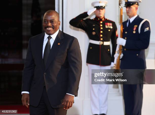 Democratic Republic of the Congo President Joseph Kabila Kabange arrives at the North Portico of the White House for a State Dinner on the occasion...