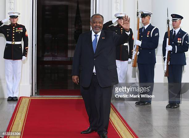 Djibouti President Ismail Omar Guelleh arrives at the North Portico of the White House for a State Dinner on the occasion of the U.S. Africa Leaders...
