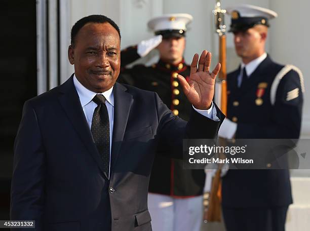 Niger President Issoufou Mahamadou arrives at the North Portico of the White House for a State Dinner on the occasion of the U.S. Africa Leaders...