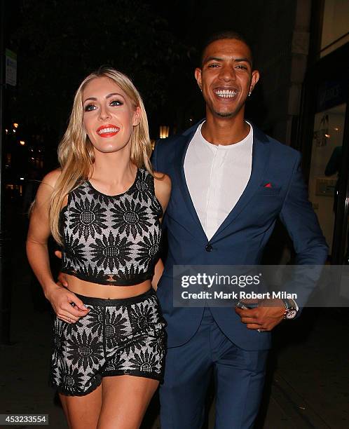 Fazer and Ashley-Emma Havelin attending the Inbetweeners 2 aftershow party at Aqua on August 5, 2014 in London, England.