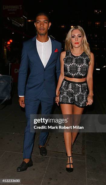 Fazer and Ashley-Emma Havelin attending the Inbetweeners 2 aftershow party at Aqua on August 5, 2014 in London, England.