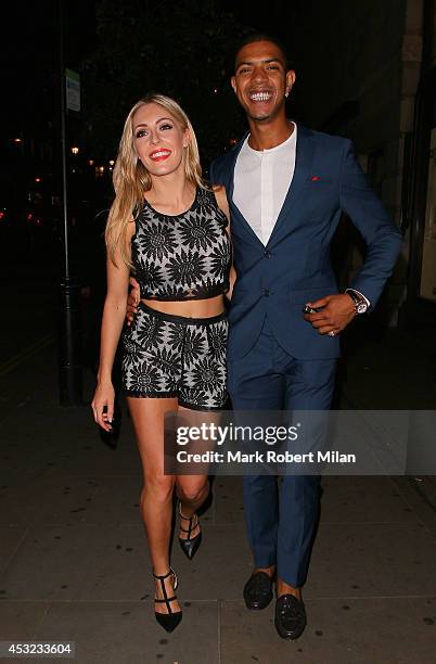 Fazer and Ashley-Emma Havelin attending the Inbetweeners 2 aftershow party at Aqua on August 5, 2014 in London, England.